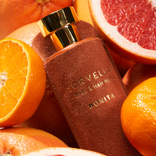 Body & Hair Mist (თმის და ტანის მისტი) – Lightweight, refreshing mist for hair and skin, providing long-lasting fragrance and hydration.